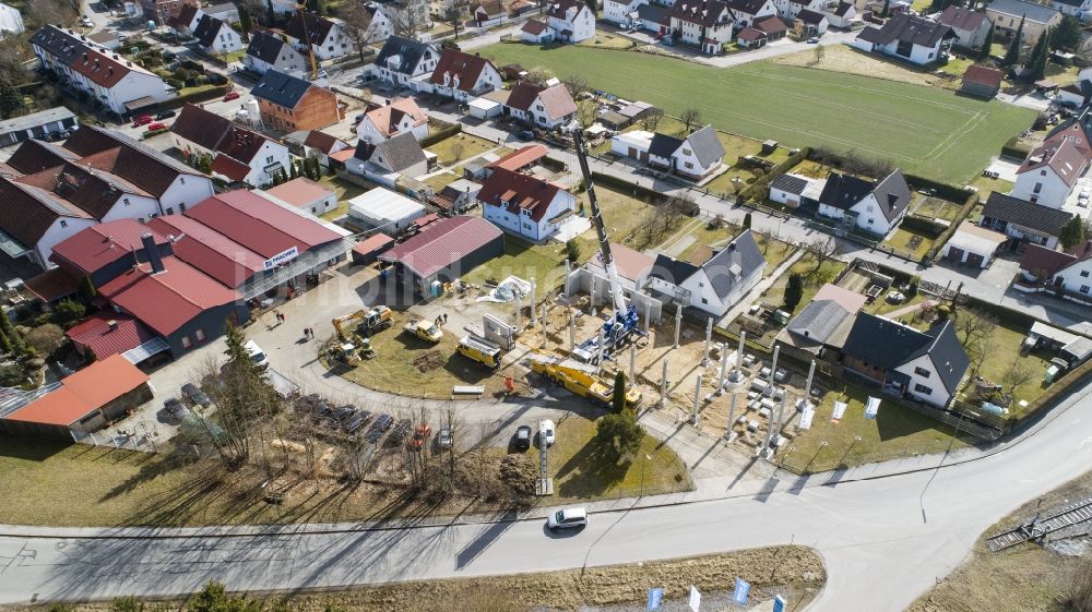 Luftbild Moosburg an der Isar - Erweiterungsbaustelle am Werksgelände Ernst Pracher GmbH in Moosburg an der Isar im Bundesland Bayern, Deutschland