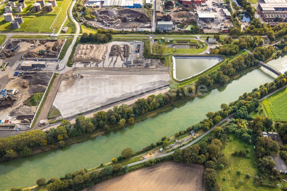 Hünxe von oben - Erweiterungsbaustelle am Werksgelände der HDB Recycling GmbH in Hünxe im Bundesland Nordrhein-Westfalen, Deutschland