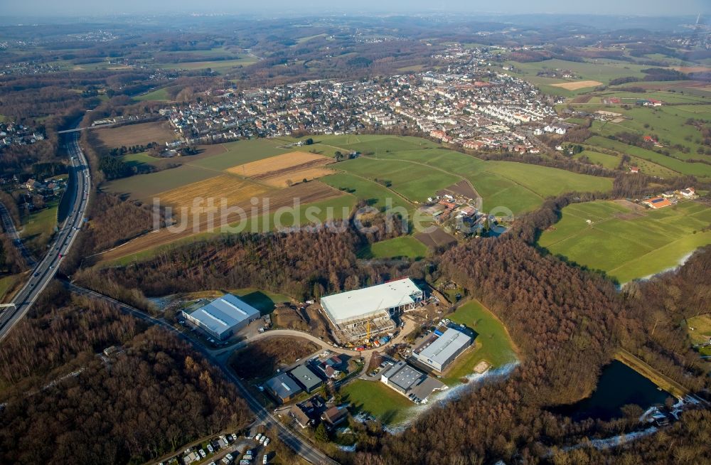 Luftaufnahme Stefansbecke - Erweiterungsbaustelle am Werksgelände der JUMBO-Textil GmbH & Co. KG in Stefansbecke im Bundesland Nordrhein-Westfalen, Deutschland