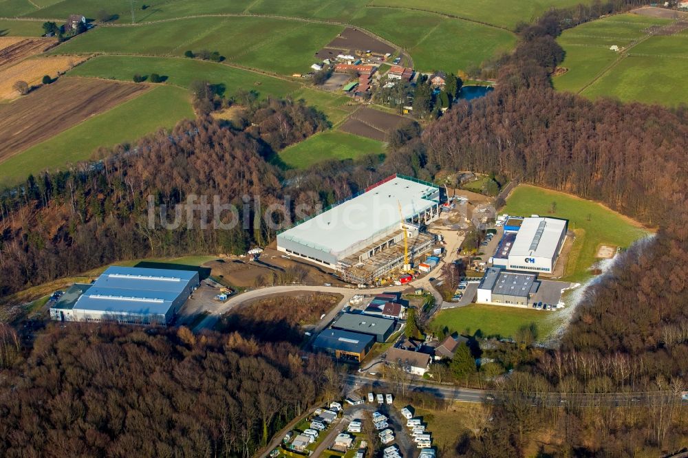 Luftbild Stefansbecke - Erweiterungsbaustelle am Werksgelände der JUMBO-Textil GmbH & Co. KG in Stefansbecke im Bundesland Nordrhein-Westfalen, Deutschland