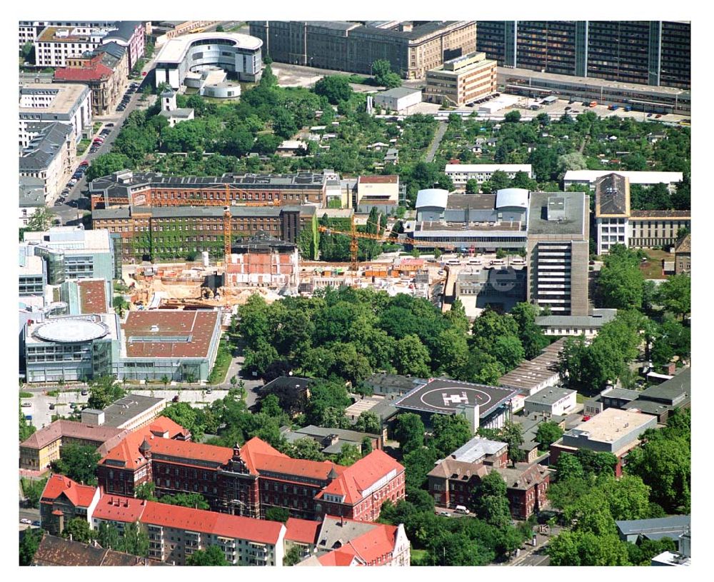 Leipzig von oben - Erweiterungsbaustelle zum Erweiterungsbau