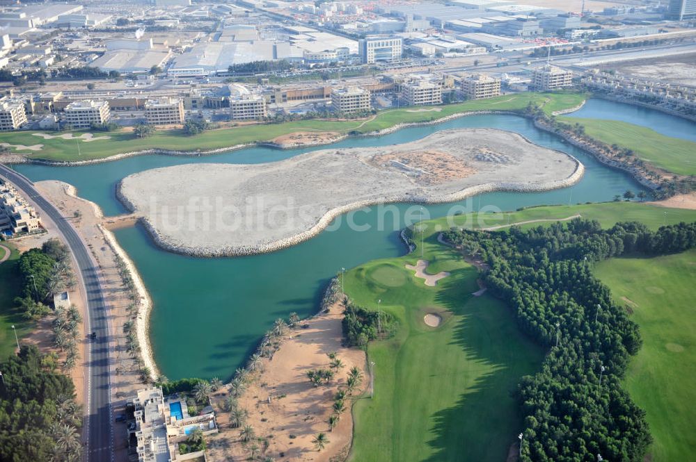 Ras Al Khaimah von oben - Erweiterungsfläche des Al Hamra Golf Club in Ras Al Khaimah