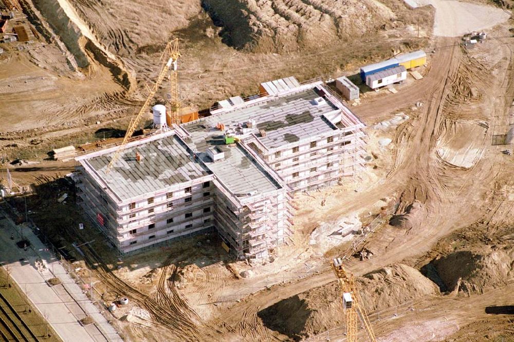 Potsdam von oben - Erweiterungsneubau an der Fachhochschule Potsdam Am Schragen südlich des BUGA-Geländes an der Jäger-Vorstadt.