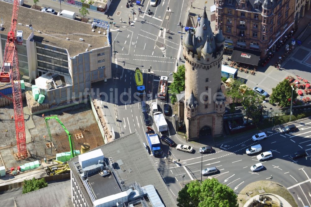 Frankfurt am Main von oben - Eschenheimer Turm in der Innenstadt von Frankfurt am Main im Bundesland Hessen