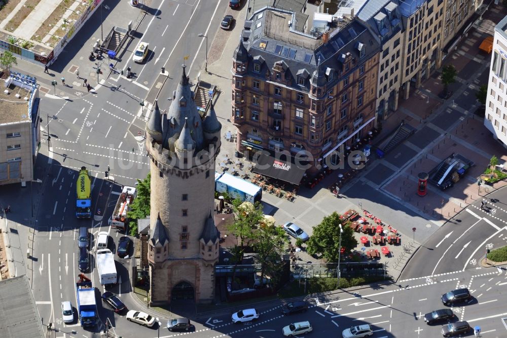 Frankfurt am Main aus der Vogelperspektive: Eschenheimer Turm in der Innenstadt von Frankfurt am Main im Bundesland Hessen