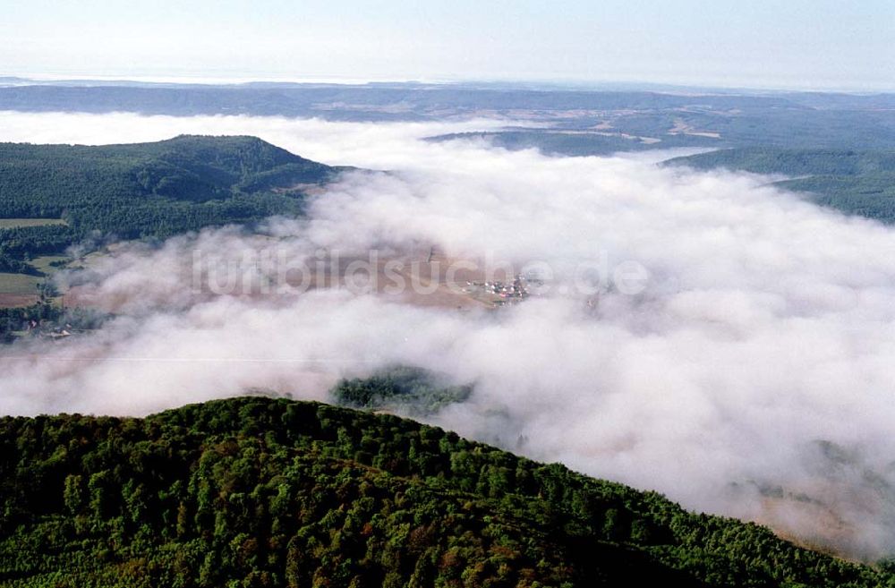 Eschwege / Hessen von oben - Eschwege / Hessen Blick auf Frühnebel bei Eschwege / Hessen 03.09.03