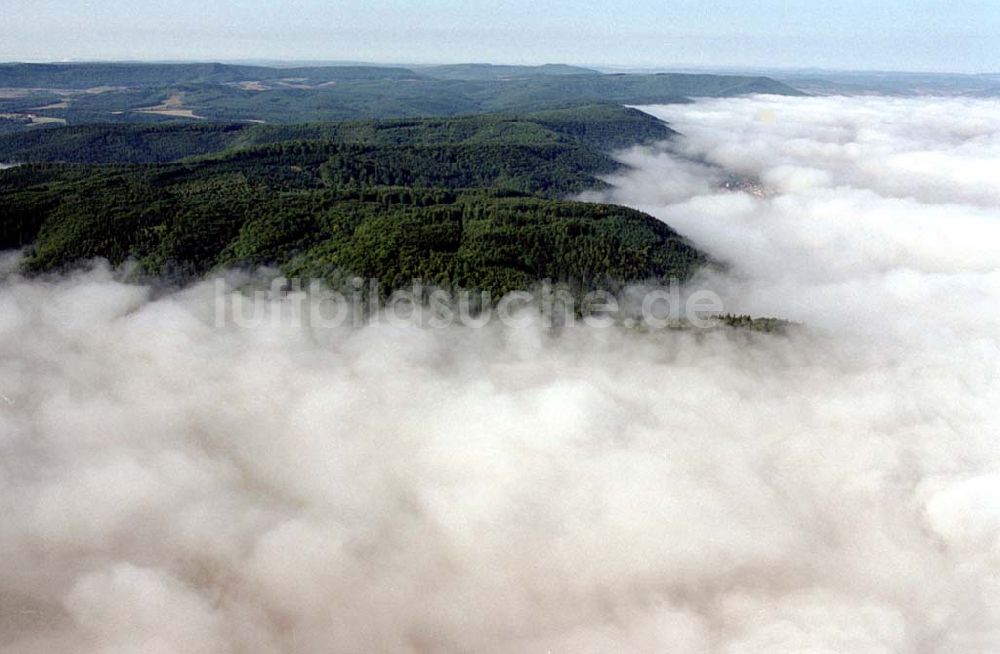 Eschwege / Hessen aus der Vogelperspektive: Eschwege / Hessen Blick auf Frühnebel bei Eschwege / Hessen 03.09.03