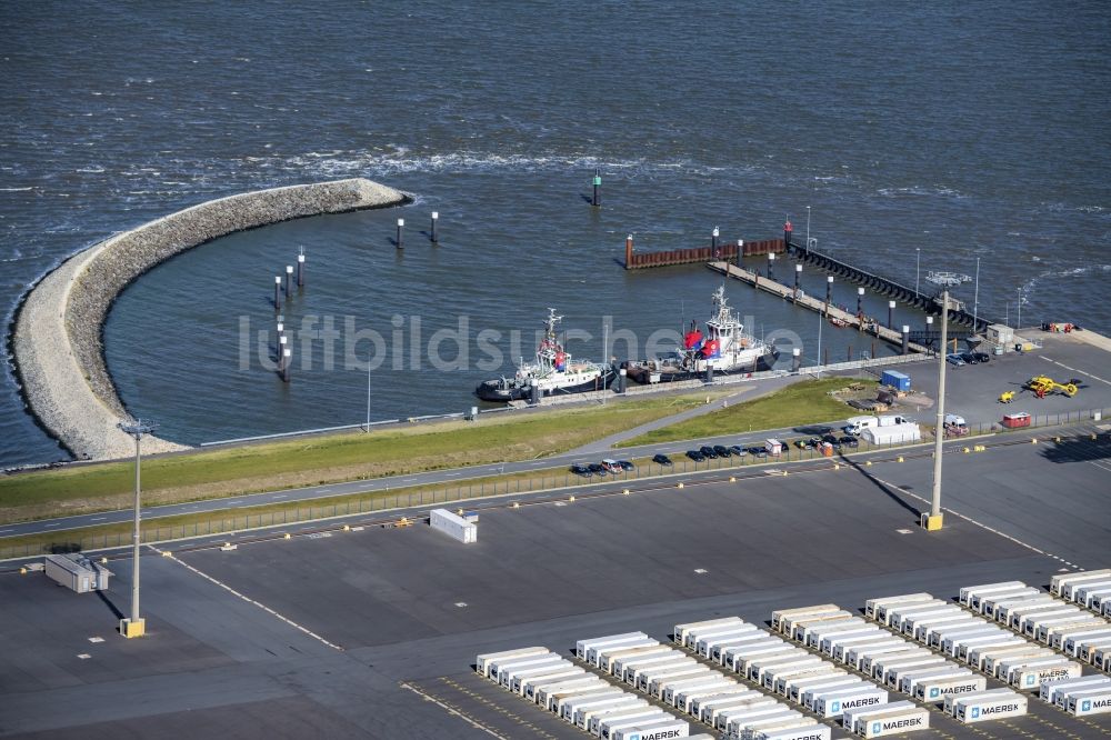 Luftbild Wilhelmshaven - Eurogate Gebäude Überseehafen JadeWeserPort ( JWP )in Wilhelmshaven im Bundesland Niedersachsen, Deutschland