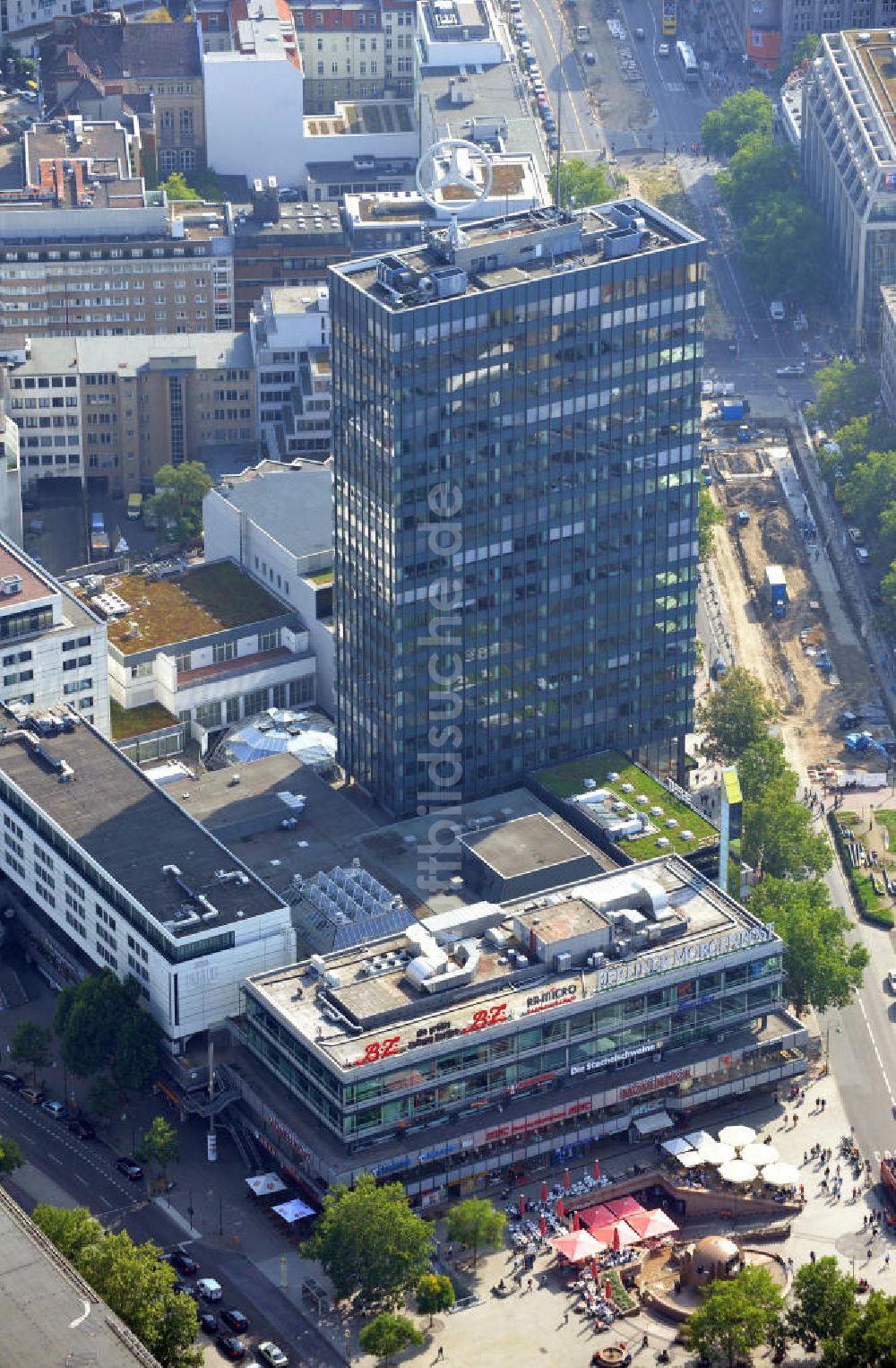 Berlin von oben - Europa-Center in Berlin-Charlottenburg