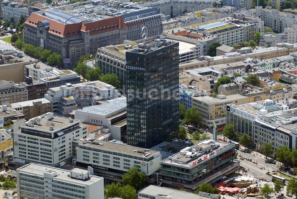 Luftbild Berlin - Europa-Center in Charlottenburg