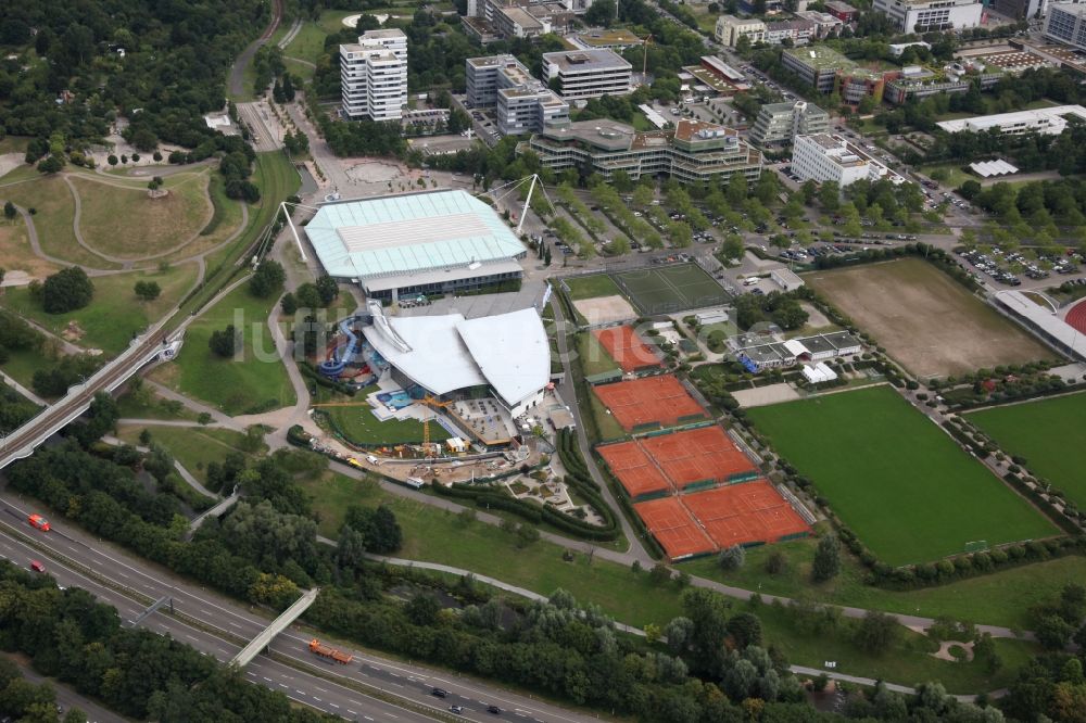 Luftaufnahme Karlsruhe - Europahalle und Europabad in Karlsruhe im Bundesland Baden-Württemberg