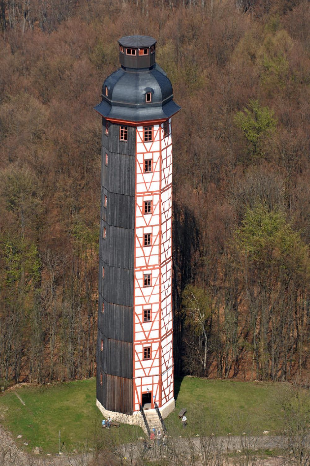 Sondershausen aus der Vogelperspektive: Europas höchster Fachwerkturm auf dem Berg Possen in Sondershausen