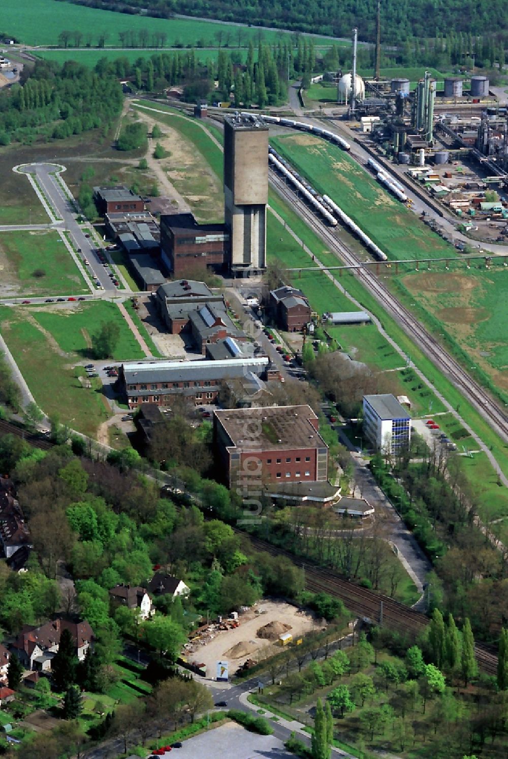 Moers von oben - Eurotec Technologiepark auf dem Gelände des ehemaligen Bergwerks Rheinpreußen in Moers in Nordrhein-Westfalen NRW