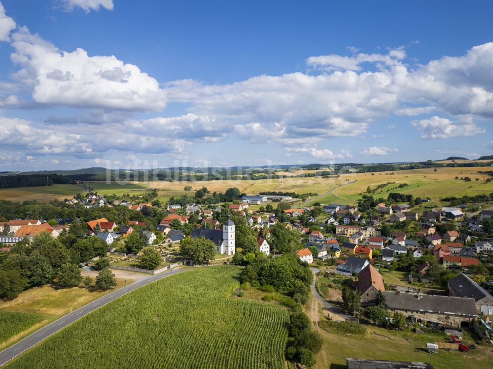 Luftaufnahme Glashütte - Ev.-Luth Kirche Reinhardtsgrimma in Glashütte im Bundesland Sachsen, Deutschland