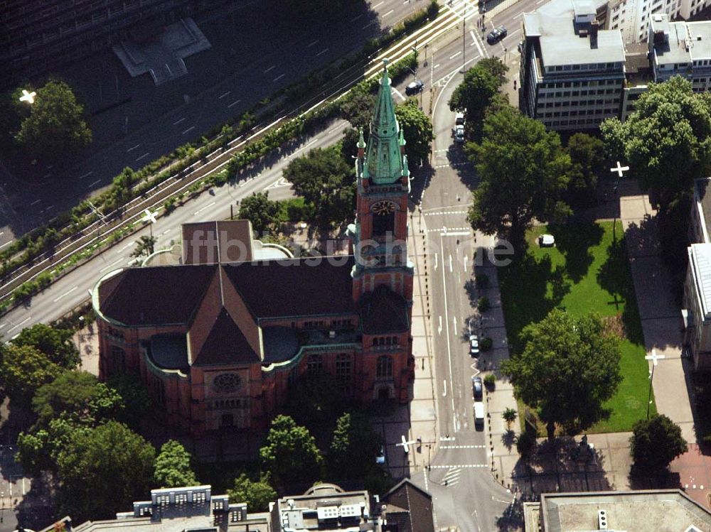 Luftaufnahme Düsseldorf (NRW) - Evangelische Johanneskirche - Düsseldorf (NRW)