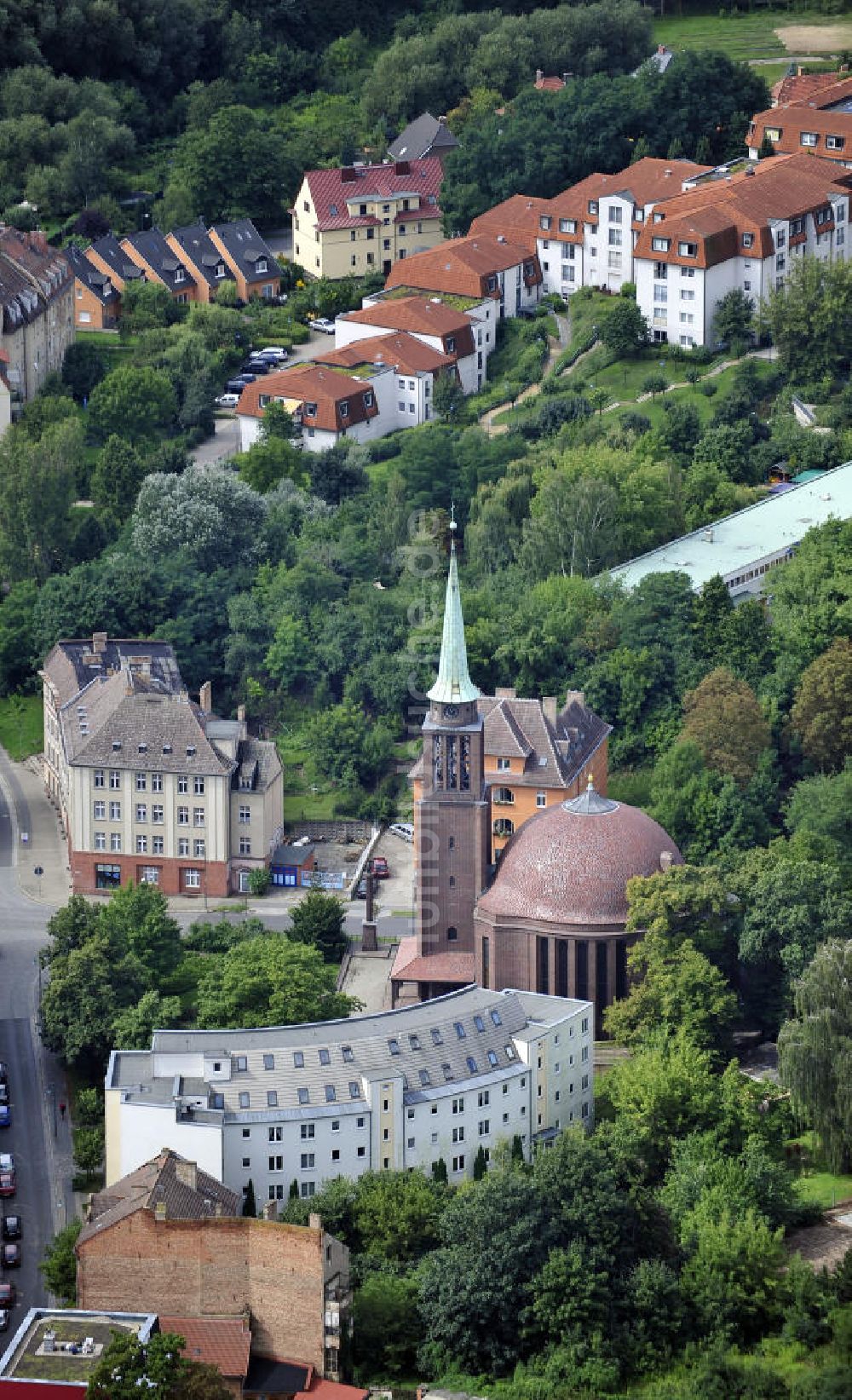 Luftaufnahme Frankfurt / Oder - Evangelische Kirche St. Georg Frankfurt / Oder