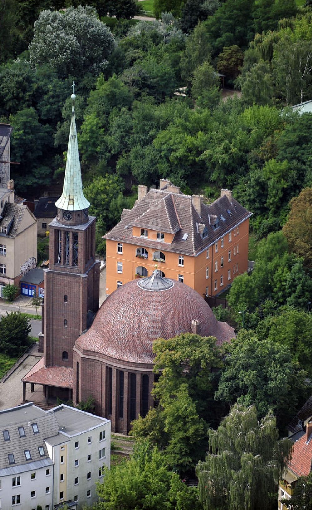 Frankfurt / Oder aus der Vogelperspektive: Evangelische Kirche St. Georg Frankfurt / Oder