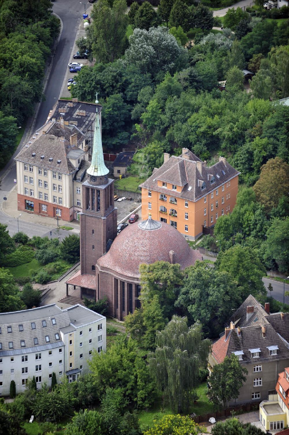 Luftaufnahme Frankfurt / Oder - Evangelische Kirche St. Georg Frankfurt / Oder