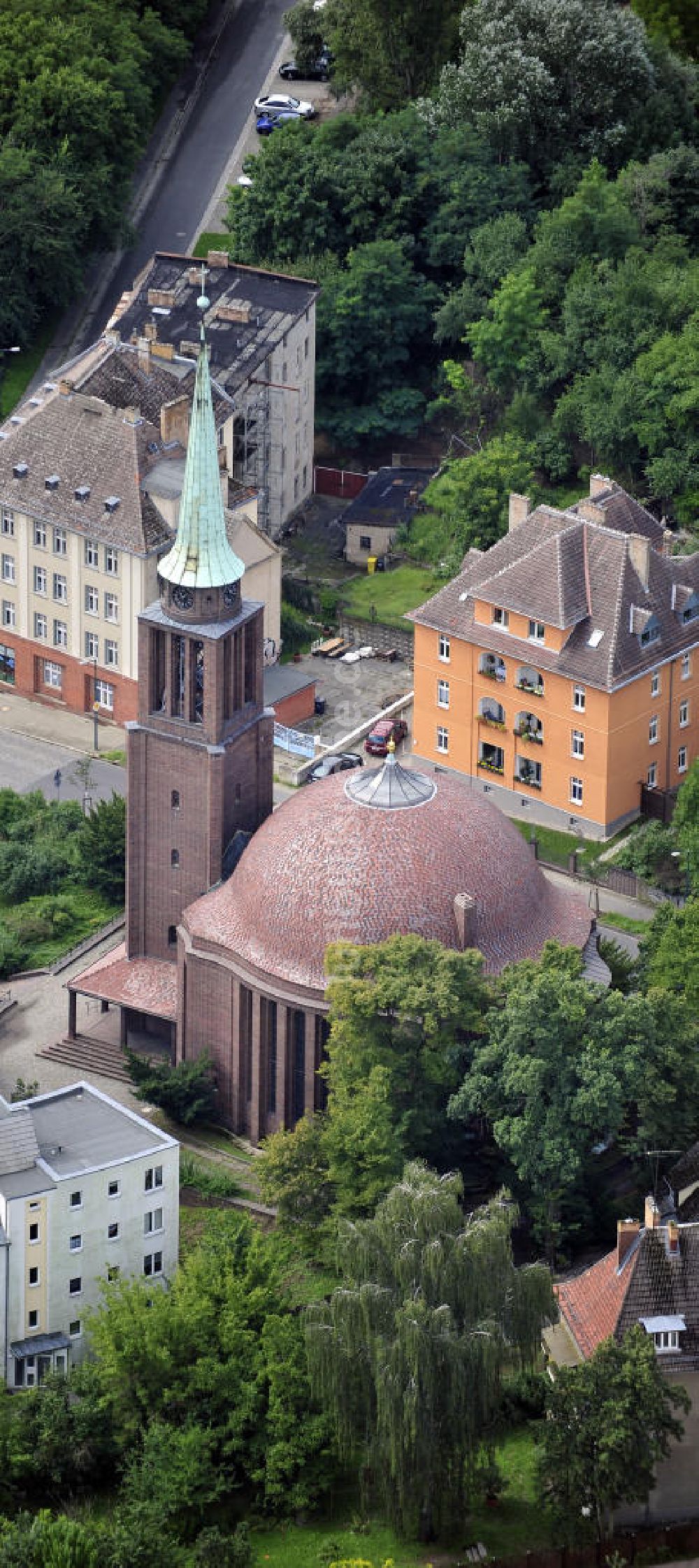 Frankfurt / Oder von oben - Evangelische Kirche St. Georg Frankfurt / Oder