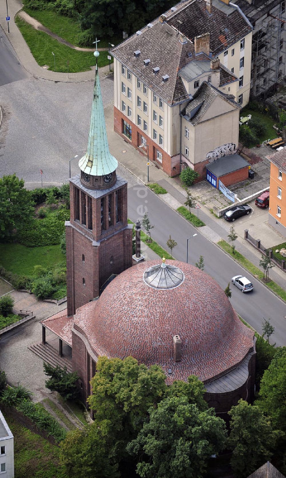 Luftaufnahme Frankfurt / Oder - Evangelische Kirche St. Georg Frankfurt / Oder