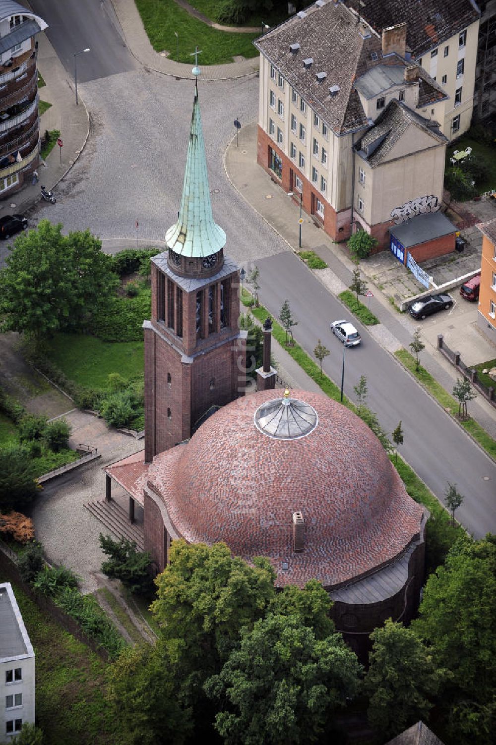 Frankfurt / Oder von oben - Evangelische Kirche St. Georg Frankfurt / Oder