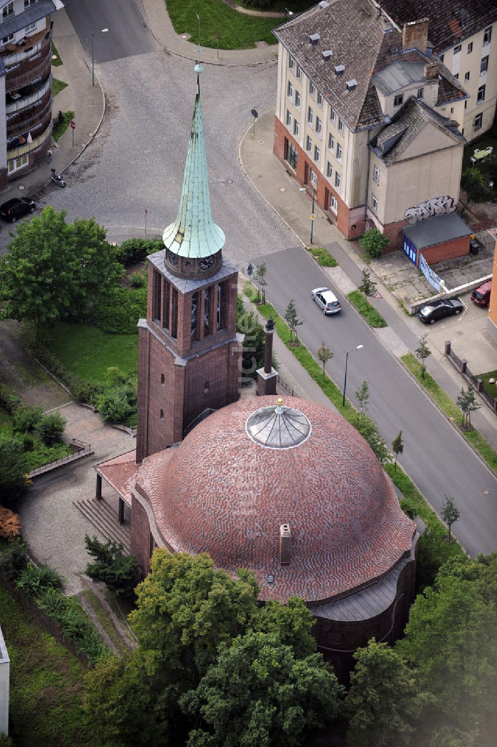 Frankfurt / Oder aus der Vogelperspektive: Evangelische Kirche St. Georg Frankfurt / Oder