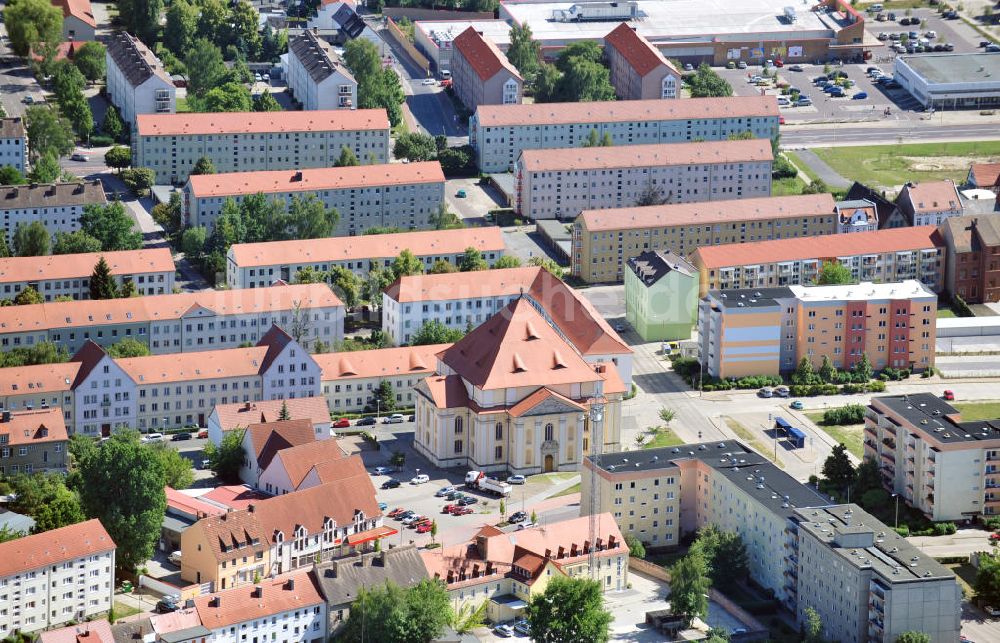 Luftaufnahme Zerbst / Anhalt - Evangelische Kirche St. Trinitatis in Zerbst-Anhalt