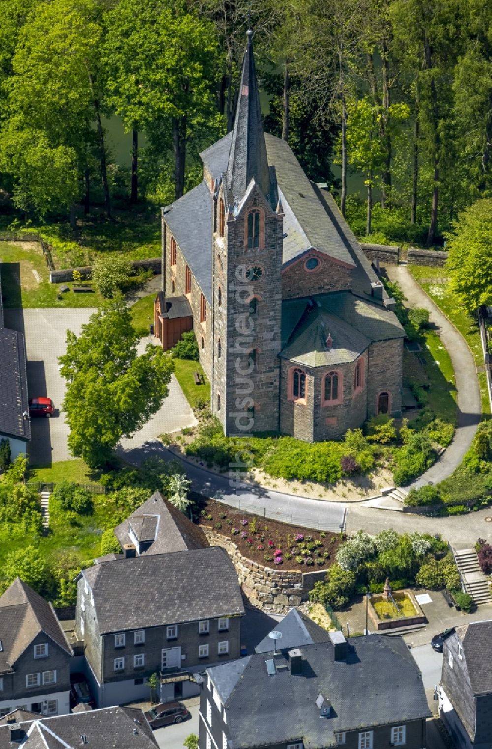 Luftbild Bad Berleburg - Evangelische Stadtkirche in Bad Berleburg im Bundesland Nordrhein-Westfalen
