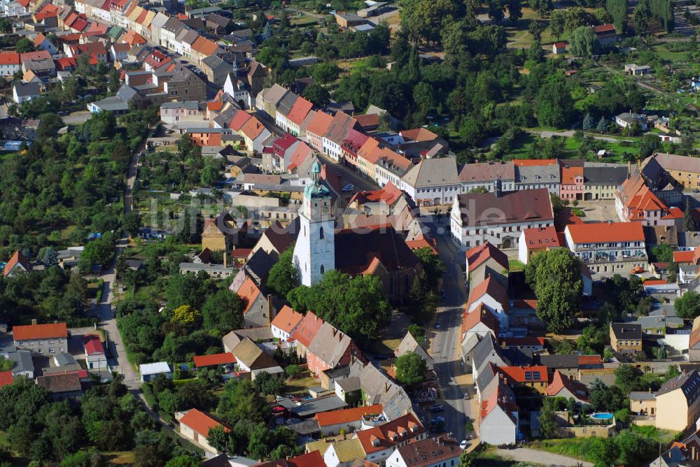 Bad Schmiedeberg von oben - Evangelische Stadtkirche in Bad Schmiedeberg