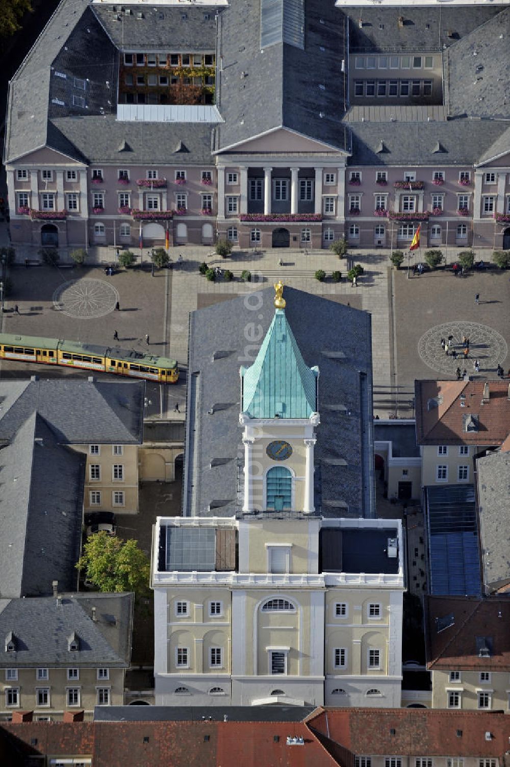 Luftaufnahme Karlsruhe - Evangelische Stadtkirche Karlsruhe