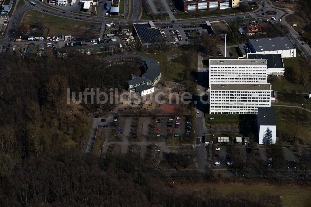 Luftaufnahme Kleinmachnow - Evangelischer Bildungscampus - Evangelisches Gymnasium Kleinmachnow mit Grundschule und Kindergarten in Kleinmachnow in Brandenburg