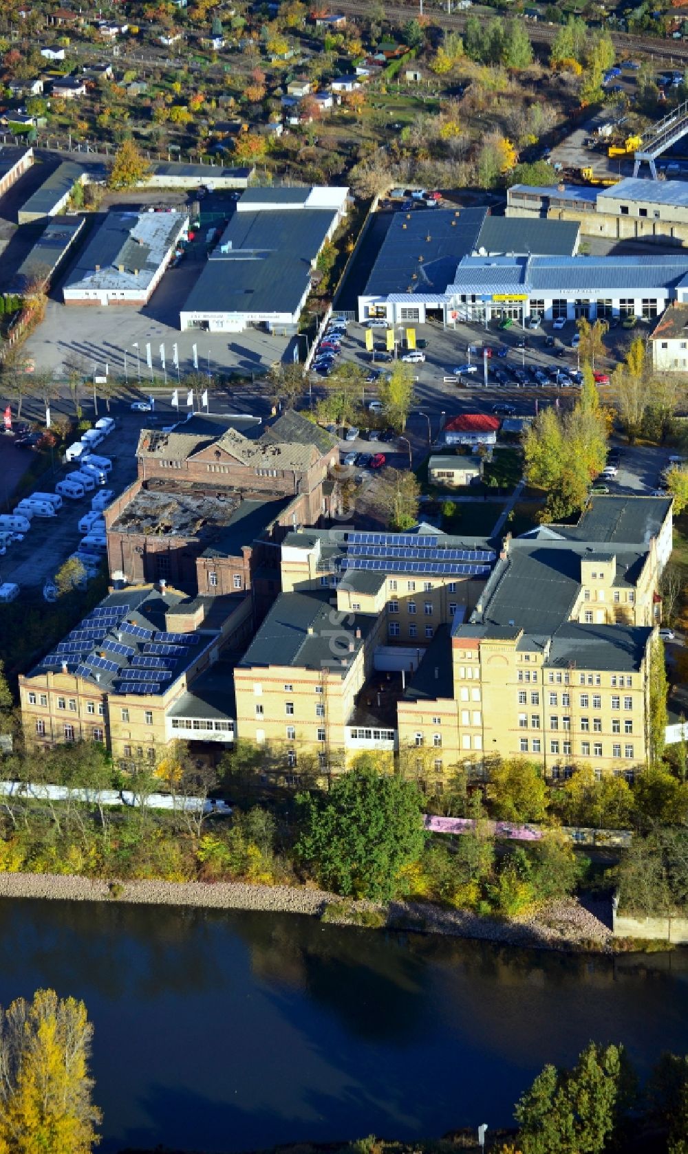 Luftbild Lutherstadt Wittenberg - Fabrik und Bürogebäude in Lutherstadt Wittenberg in Sachsen-Anhalt