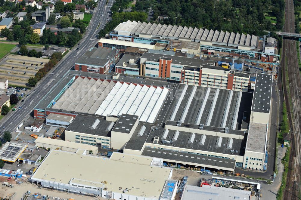 Offenbach am Main von oben - Fabrikgeländer der manroland AG in Offenbach in Hessen