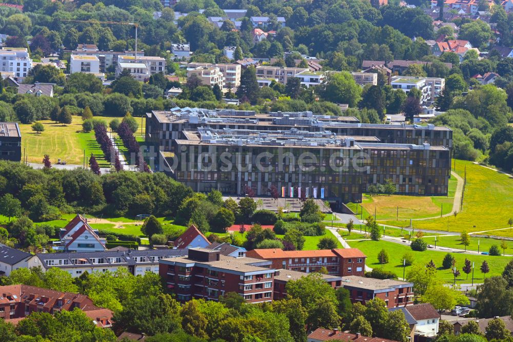 Bielefeld von oben - Fachhochschule und das Forschungsinstitut Cluster of Excellence Cognitive Interaction Technology mit dem CITEC-Gebäude in Bielefeld im Bundesland Nordrhein-Westfalen