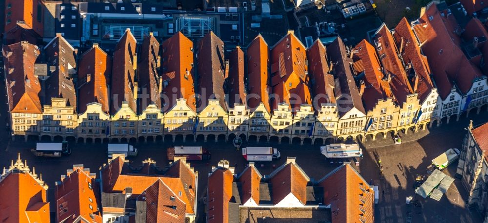 Luftaufnahme Münster - Fachwerkhaus- und Mehrfamilienhaus- Wohngebiet im Ortsteil Altstadt in Münster im Bundesland Nordrhein-Westfalen, Deutschland