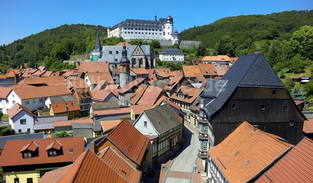 Südharz OT Stolberg von oben - Fachwerkstraße im Ortsteil Stolberg in der Gemeinde Südharz im Bundesland Sachsen-Anhalt