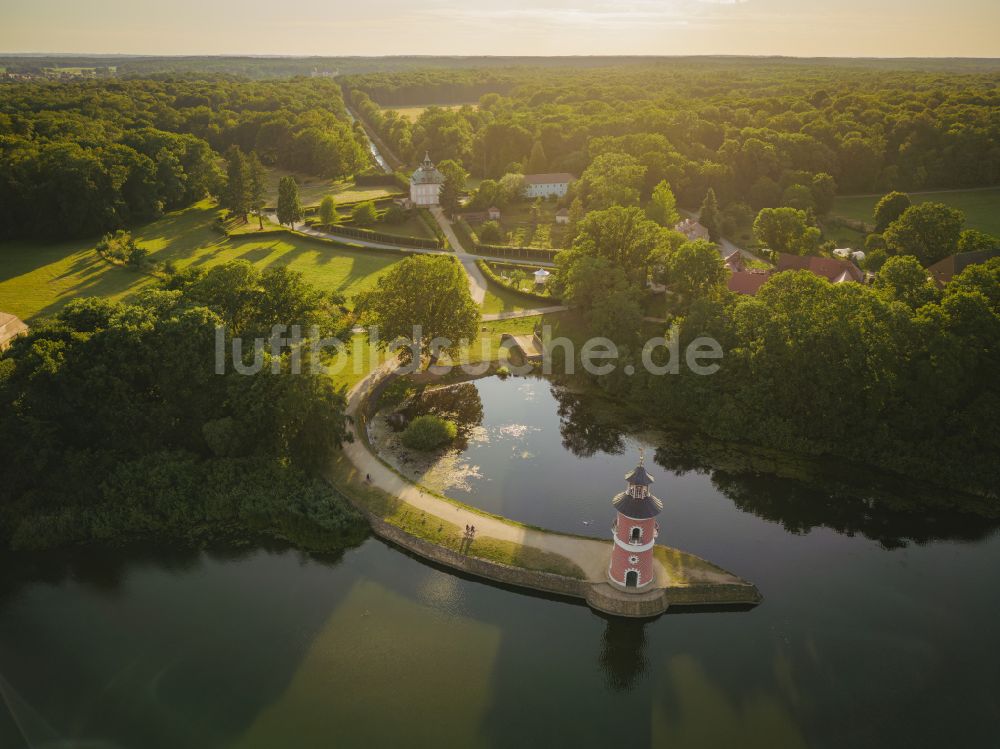 Luftbild Moritzburg - Fasanenschlösschen am Großteich in Moritzburg im Bundesland Sachsen, Deutschland