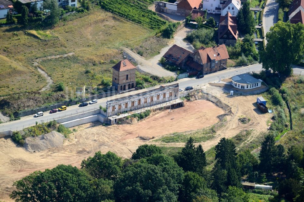 Bensheim aus der Vogelperspektive: Fassade des Baudenkmales Euler- Fassade der ehemaligen Papierfabrik in Bensheim im Bundesland Hessen