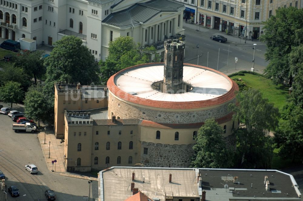 Luftaufnahme Görlitz - Fassade des Baudenkmales Kaisertrutz (auch Reichenbacher Rondell) in Görlitz im Bundesland Sachsen