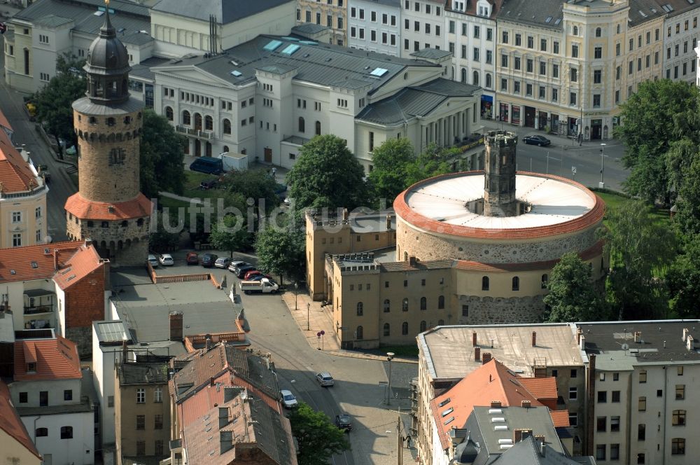 Luftaufnahme Görlitz - Fassade des Baudenkmales Kaisertrutz (auch Reichenbacher Rondell) in Görlitz im Bundesland Sachsen