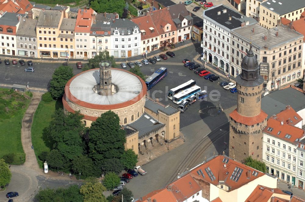 Görlitz aus der Vogelperspektive: Fassade des Baudenkmales Kaisertrutz (auch Reichenbacher Rondell) in Görlitz im Bundesland Sachsen