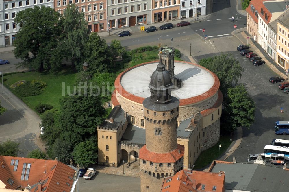 Görlitz von oben - Fassade des Baudenkmales Kaisertrutz (auch Reichenbacher Rondell) in Görlitz im Bundesland Sachsen