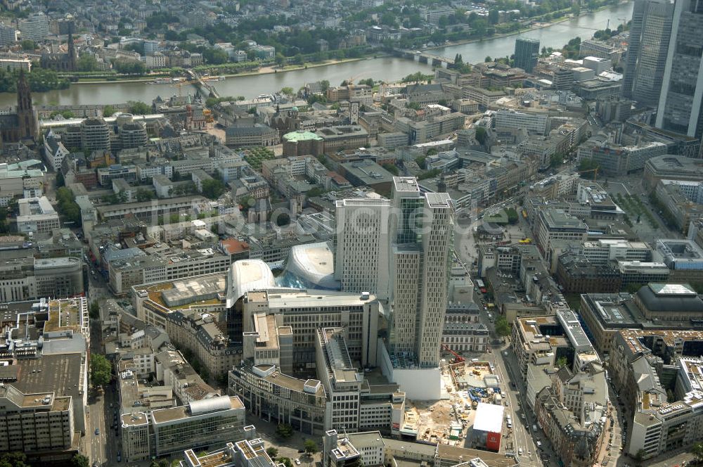 Frankfurt am Main von oben - Fast fertiges Groß-Bauprojekt PalaisQuartier Frankfurt am Main