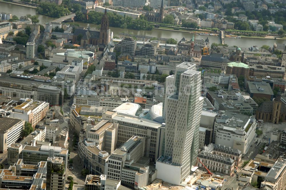 Frankfurt am Main von oben - Fast fertiges Groß-Bauprojekt PalaisQuartier Frankfurt am Main