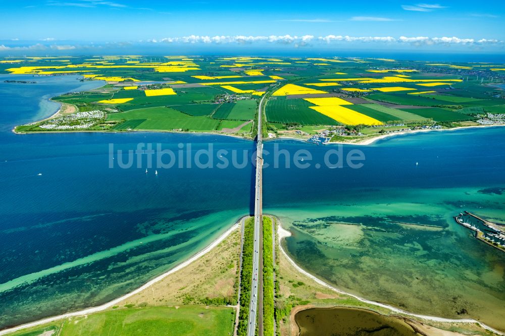 Luftbild Fehmarn - Fehmarnsundbrücke über die Ostsee in Fehmarn im Bundesland Schleswig-Holstein, Deutschland