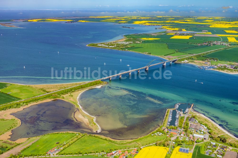 Fehmarn aus der Vogelperspektive: Fehmarnsundbrücke über die Ostsee in Fehmarn im Bundesland Schleswig-Holstein, Deutschland