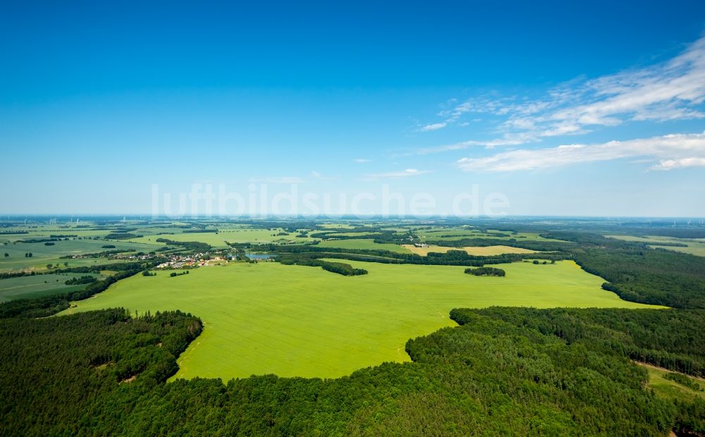 Luftbild Kartkowo - Feld- Landschaft gelb blühender Raps- Blüten in Kartkowo in Pomorskie, Polen