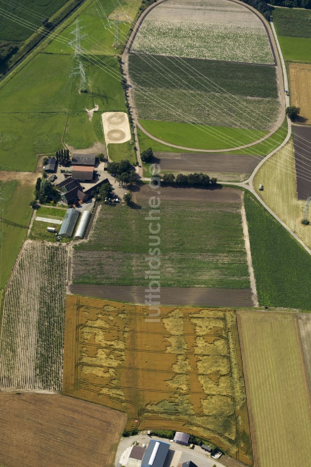 Datteln aus der Vogelperspektive: Feld- Strukturen und landwirtschaftliche Nutzflächen bei Datteln im Bundesland Nordrhein-Westfalen