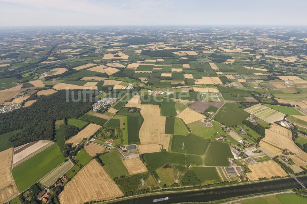 Datteln aus der Vogelperspektive: Feld- Strukturen und landwirtschaftliche Nutzflächen bei Datteln im Bundesland Nordrhein-Westfalen