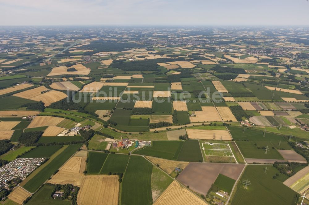 Luftaufnahme Datteln - Feld- Strukturen und landwirtschaftliche Nutzflächen bei Datteln im Bundesland Nordrhein-Westfalen